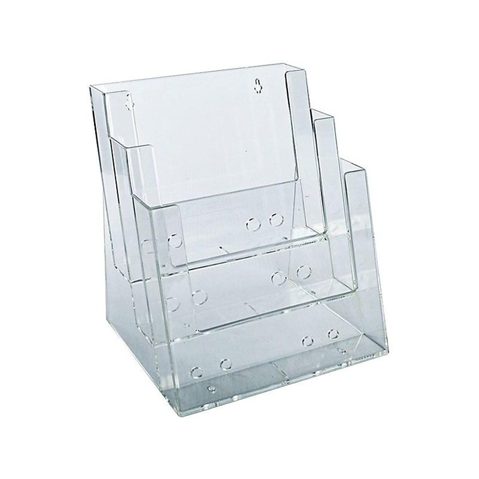 Azar Three-Tier Brochure Holder, 8.5 x 11, Clear Plastic (252378)