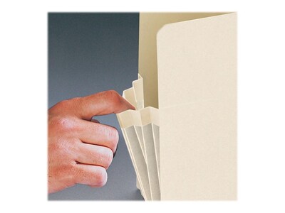 Smead End Tab File Pocket, Reinforced Straight-Cut Tab, 3.5" Expansion, Manila Gusset, Letter Size, Manila, 25/Box (75124)