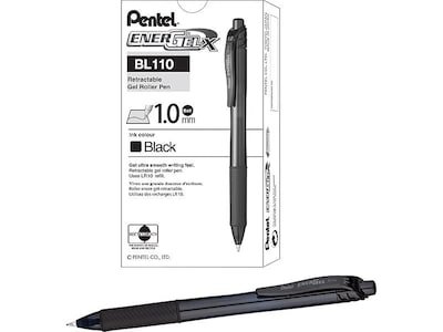 Pentel EnerGel-X RollerGel Retractable Gel Pens, Bold Point, Black Ink, Dozen (BL110-A)