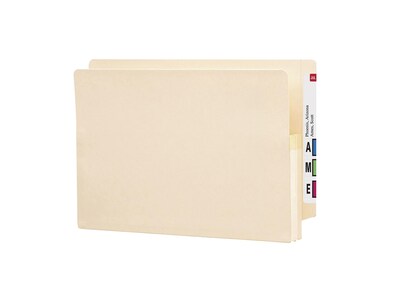 Smead End Tab File Pocket, Reinforced Straight-Cut Tab, 1-3/4" Expansion, Manila Gusset, Legal Size, Manila, 25/Box (76114)