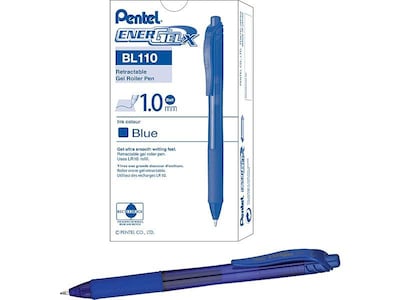 Pentel EnerGel-X RollerGel Retractable Gel Pens, Bold Point, Blue Ink, Dozen (BL110-C)