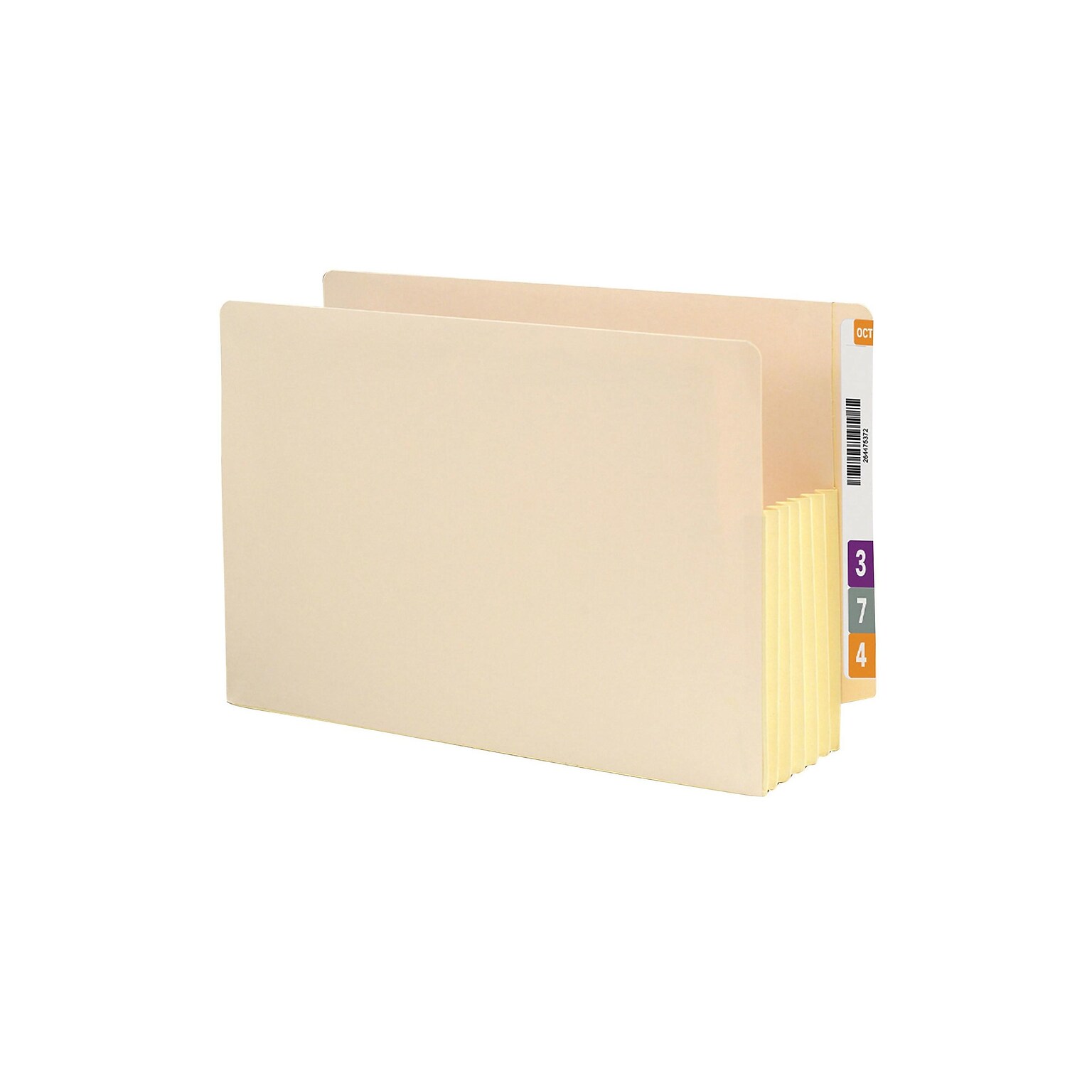 Smead® End Tab File Pocket, Reinforced Straight-Cut Tab, 5-1/4 Expansion, Fully-Lined Gusset, Legal Size, Manila (76174)