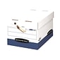 Bankers Box Heavy-Duty File Storage Boxes, Lift-Off Lid, Letter/Legal Size, White/Blue, 12/Carton (0063601)