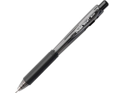 Pentel WOW! Retractable Ballpoint Pens, Medium Point, Black Ink, 18 Pack (BK440BP18A)