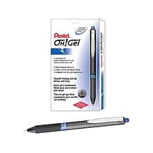 Pentel Oh! Retractable Gel Pens, Medium Point, Blue Ink, Dozen (K497-C)