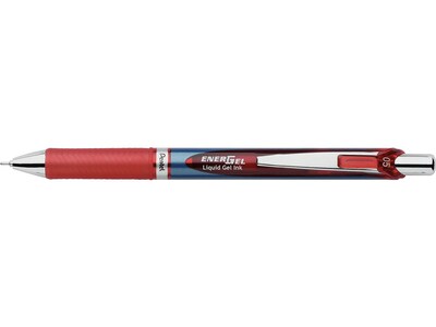 Pentel EnerGel Deluxe RTX Retractable Gel Pens, Fine Point, Red, Dozen (BLN75-B)