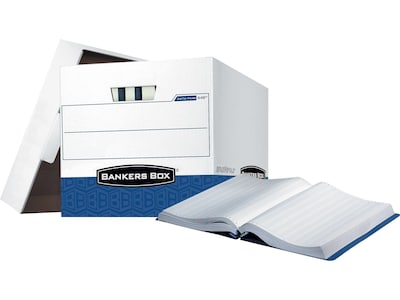 Bankers Box® Data-Pak Heavy-Duty FastFold Corrugated File Storage Boxes, Lift-Off Lid, Letter Size, 12/Carton (00648)