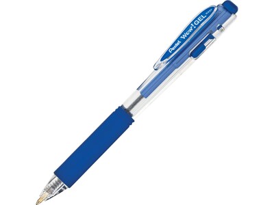 Pentel WOW! Retractable Gel Pens, Medium Point, Blue Ink, Dozen (K437-C)