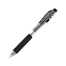 Pentel WOW! Retractable Gel Pens, Medium Point, Black Ink, Dozen (K437-A)