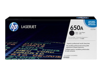 HP 650A Black Standard Yield Toner Cartridge (CE270A)