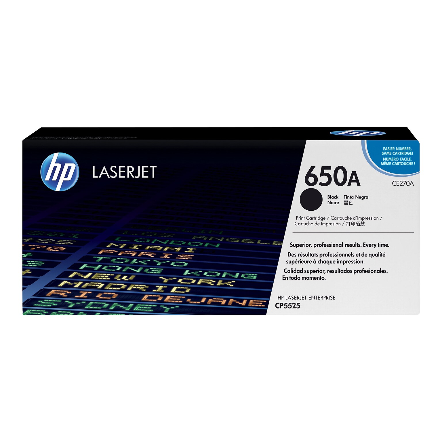 HP 650A Black Standard Yield Toner Cartridge (CE270A)