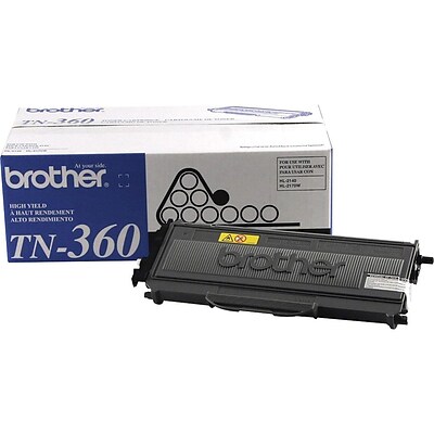 Brother TN-360 Black High Yield Toner Cartridge, 2/Pack (TN3602PK)