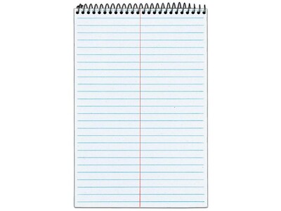 TOPS Second Nature Steno Pad, 6 x 9, Gregg Ruled, White, 80 Sheets/Pad (TOP 74688)