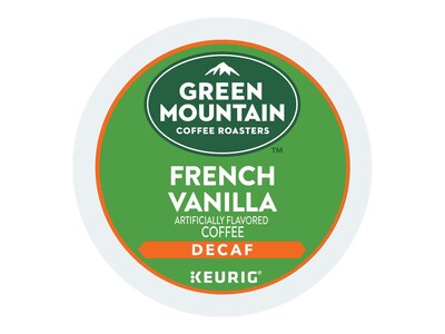 Green Mountain French Vanilla Decaf Coffee, Keurig® K-Cup® Pods, Light Roast, 24/Box (7732)