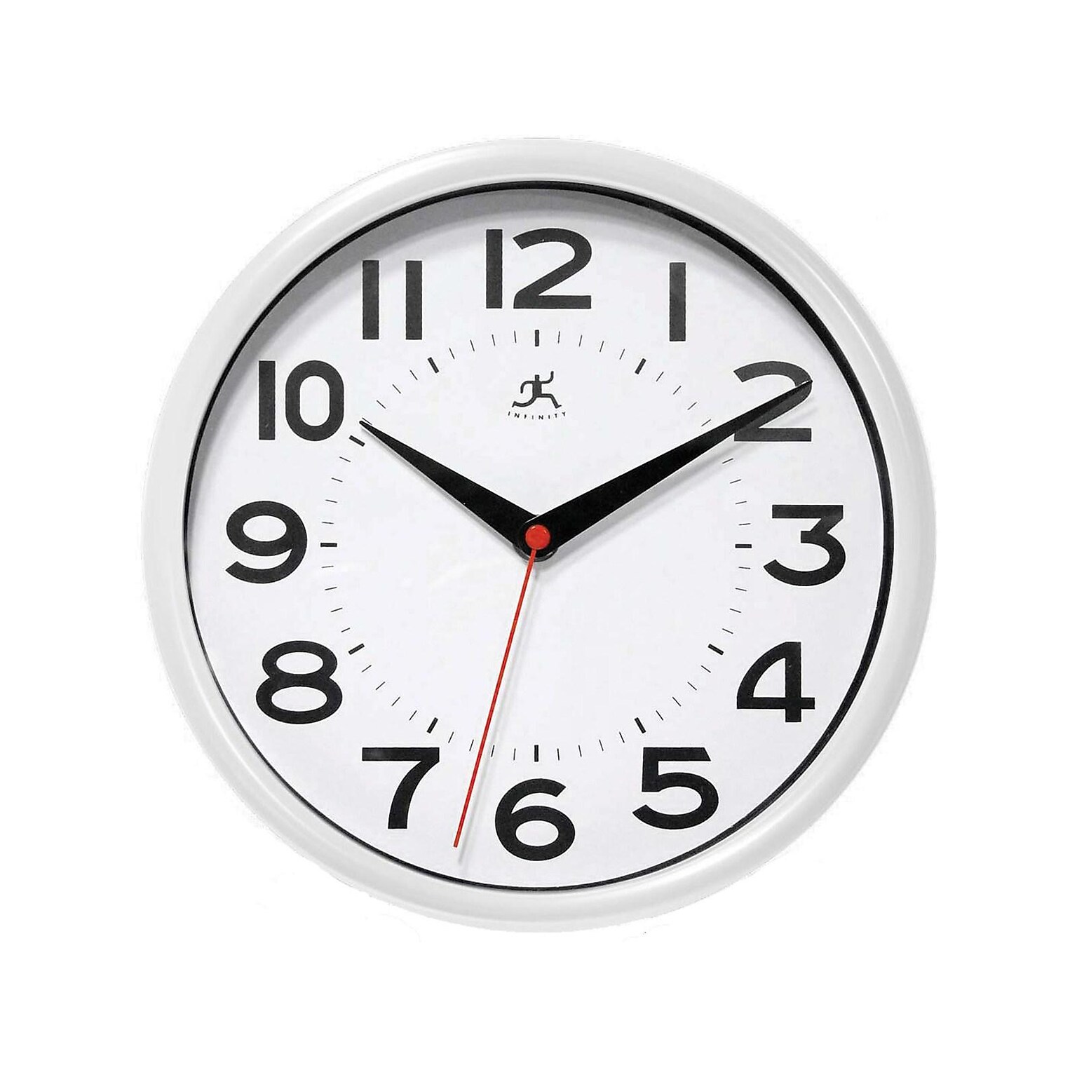 Infinity Instruments Metro Wall Clock, Resin, 9Dia. (14220WH-3364)