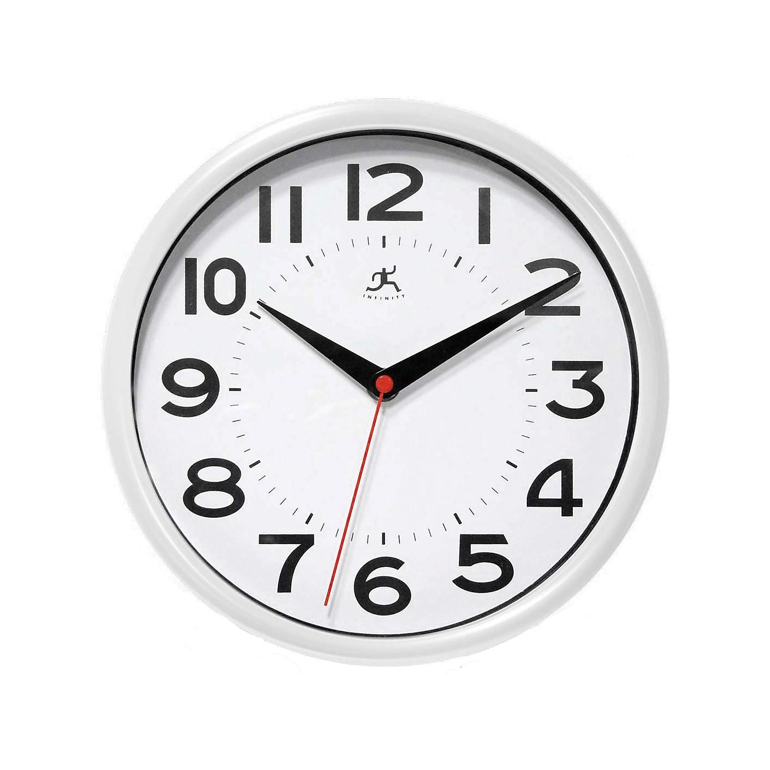 Infinity Instruments Metro Wall Clock, Resin, 9Dia. (14220WH-3364)