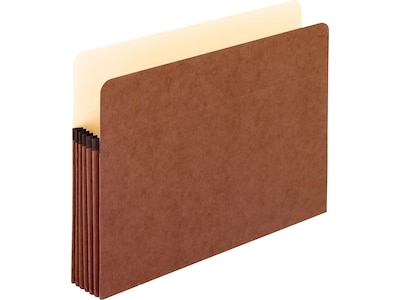 Pendaflex Earthwise Recycled Reinforced File Pocket, 5 1/4 Expansion, Letter Size, Brown, 10/Box (E