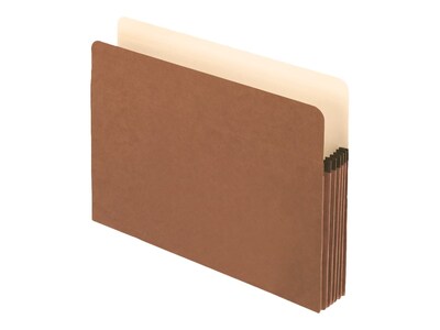 Pendaflex Earthwise Recycled Reinforced File Pocket, 5 1/4" Expansion, Letter Size, Brown, 10/Box (E1534CT)