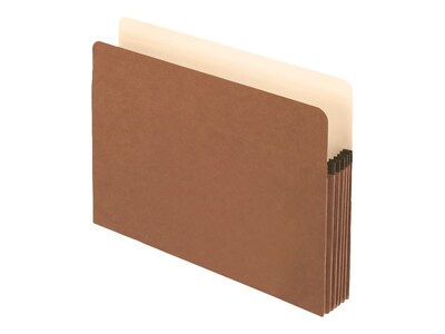 Pendaflex Earthwise Recycled Reinforced File Pocket, 5 1/4 Expansion, Letter Size, Brown, 10/Box (E