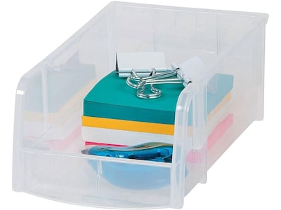 Small Modular Stacking Storage Box Open Lid, Clear (200518)