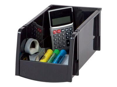 Staples Medium Modular Stacking Storage Box, Black, Each (200529)