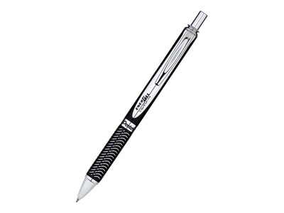 Pentel EnerGel Alloy Retractable Gel Pen, Medium Point, Black Ink (BL407ABPA)