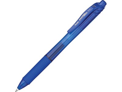 Pentel EnerGel-X Retractable Gel Pens, Fine Point, Blue Ink, 12/Pack (BLN105-C)