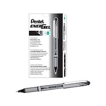 Pentel EnerGel NV Gel Pens, Medium Point, Black Ink, Dozen (BL27A)