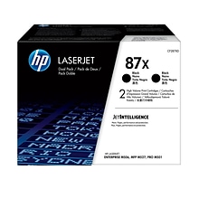 HP 87X Black High Yield Toner Cartridge, 2/Pack (CF287XD), print up to 18000 pages