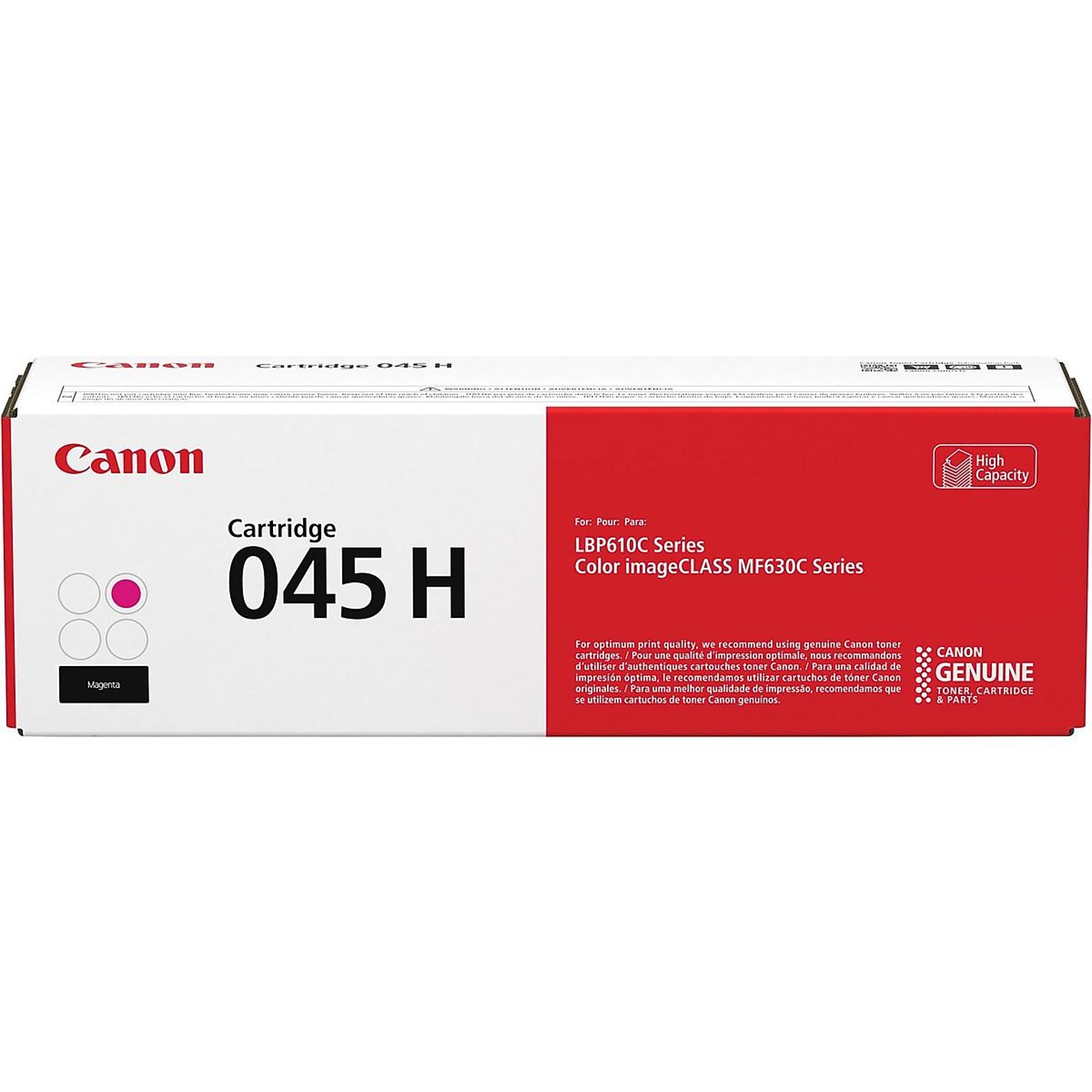 Canon 045 H Magenta High Yield Toner Cartridge, Prints Up to 2,200 Pages (1244C001)