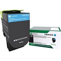 Lexmark 71 Cyan High Yield Toner Cartridge, Prints Up to 3,500 Pages (71B1HC0)