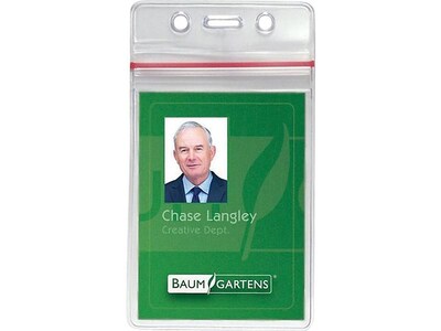 SICURIX ID Badge Holders, Clear, 50/Pack (47840)