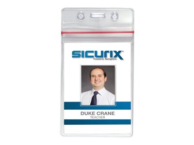 SICURIX ID Badge Holders, Clear, 50/Pack (47840)