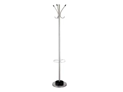 Adesso® Metal Coat Tree and Umbrella Stand, Brushed Steel (WK2058-22)