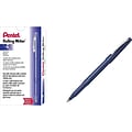 Pentel Rolling Writer Rollerball Pens, Medium Point, Blue Ink, Dozen (R100-C)