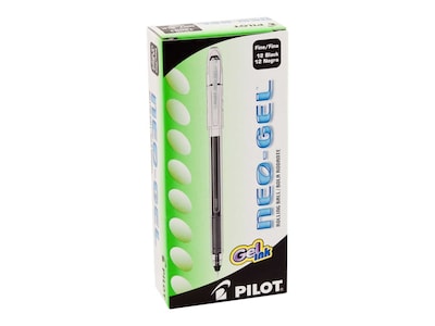 Pilot Neo-Gel Gel Pens, Fine Point, Black Ink, Dozen (14001)