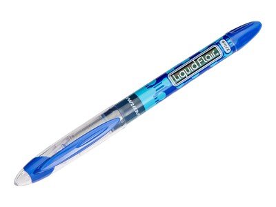Paper Mate Liquid Flair Felt Pens, Extra Fine Point, Blue Ink, Dozen (31003)