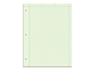 Ampad Engineering Computation Pad, 8.5 x 11, Graph Ruled, Green tint, 200 Sheets/Pad (TOP22-144)