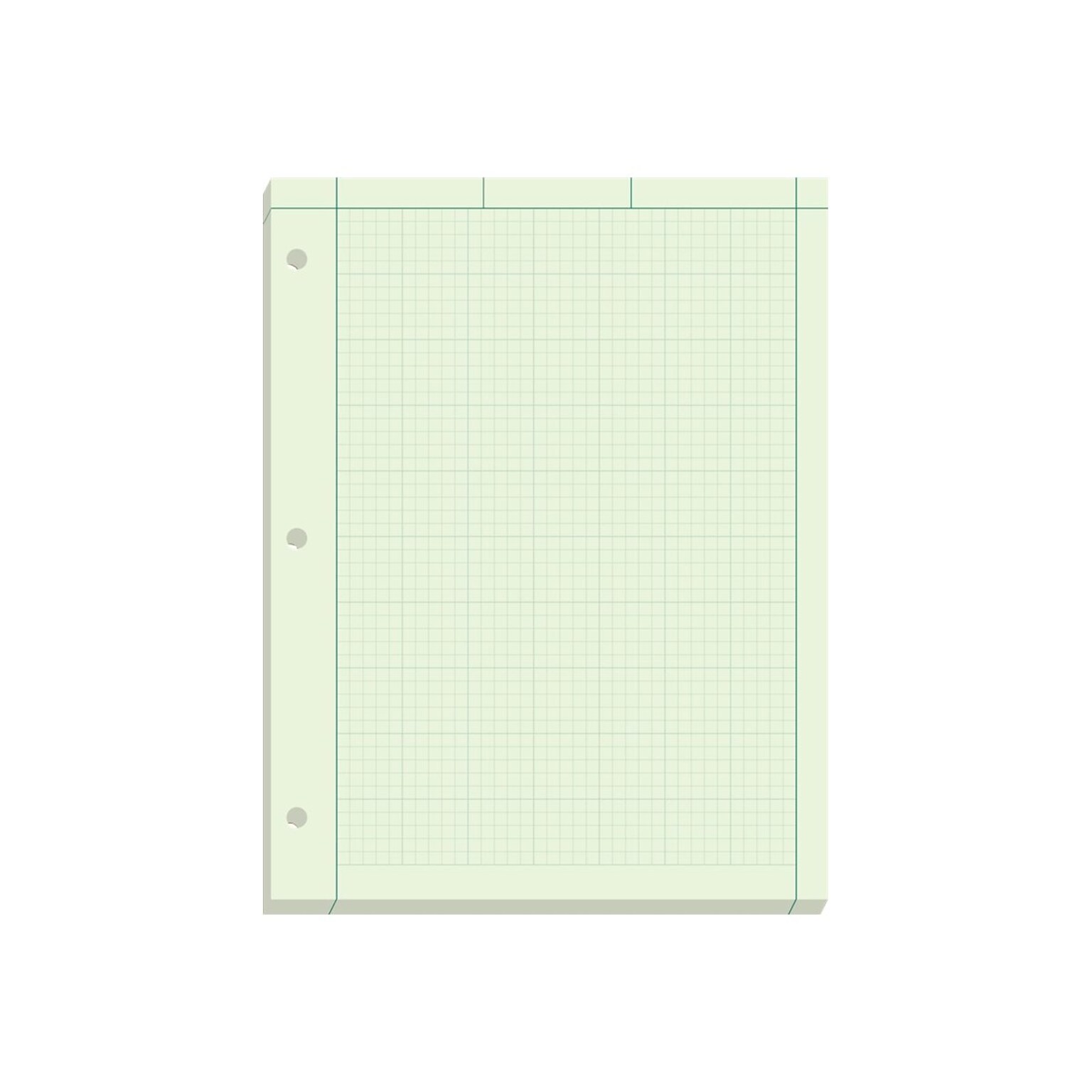 Ampad Graph Pad, 8.5 x 11, Graph Ruled, Green Tint, 200 Sheets/Pad (22-144)