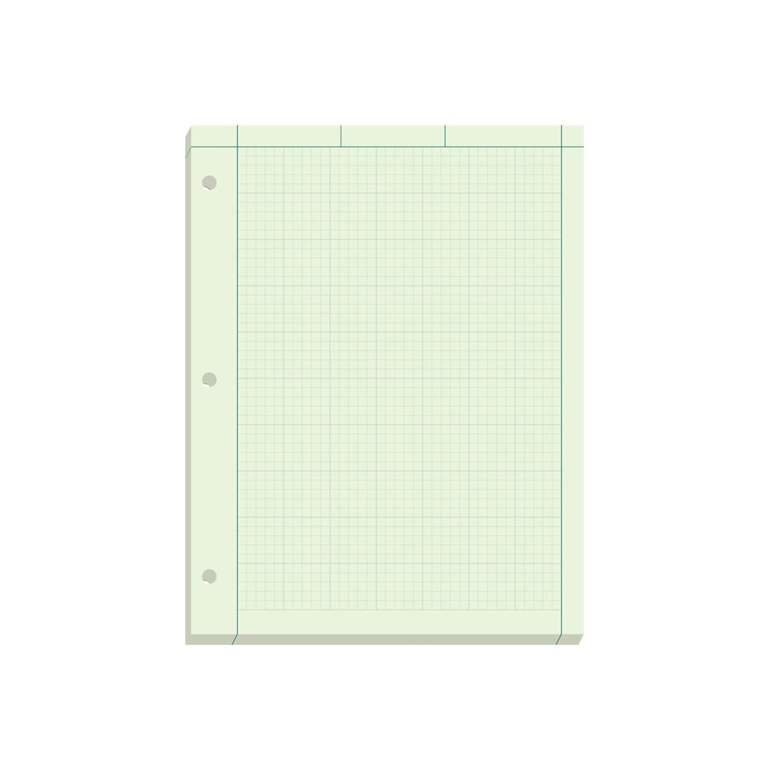 Ampad Engineering Computation Pad, 8.5 x 11, Graph Ruled, Green tint, 200 Sheets/Pad (TOP22-144)