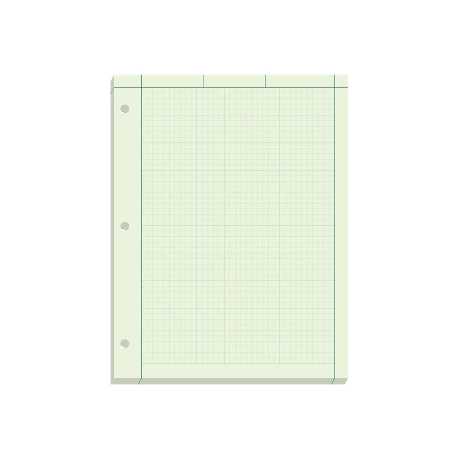 Ampad Engineering Computation Pad, 8.5 x 11, Graph Ruled, Green tint, 200 Sheets/Pad (TOP22-144)