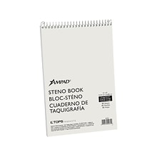 Ampad Steno Pad, 6 x 9, Gregg Ruled, White Cover, 80 Sheets/Pad (TOP25-274)