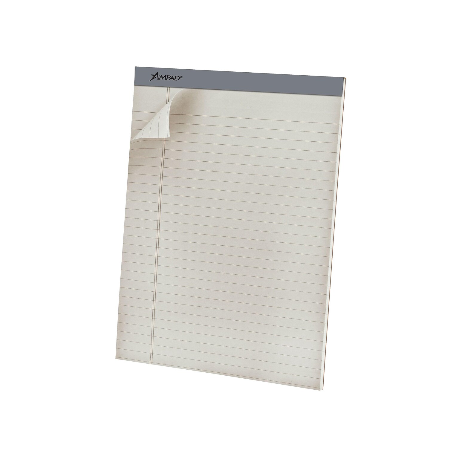 Ampad Pastel Notepads, 8.5 x 11.75, Wide Ruled, Gray, 40 Sheets/Pad, 12 Pads/Pack (TOP20-620)