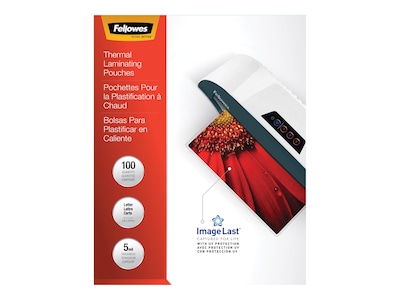 Fellowes ImageLast Thermal Laminating Pouches, Letter Size, 5 Mil, 100/Pack (52040)