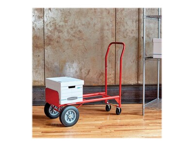 Safco Convertible Heavy-Duty Hand Truck, 600 lbs., Red (4086R)