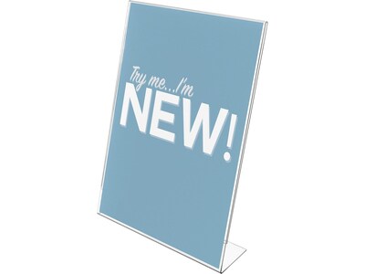 Deflecto® Classic Image® Slanted Sign Holder, 8.5" x 11", Clear Plastic (69701)