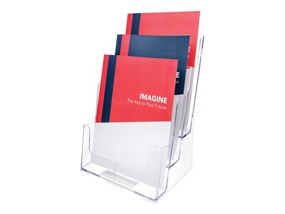 Staples® Acrylic Wall Literature Holders, 8.25" x 11.7", 3-Tier, Multi-Pocket (77301)