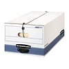 Bankers Box Stor/File Medium-Duty FastFold File Storage Boxes, String & Button, Legal Size, White/Bl