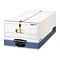 Bankers Box Stor/File Medium-Duty FastFold File Storage Boxes, String & Button, Legal Size, White/Bl