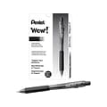 Pentel WOW! Retractable Ballpoint Pens, Medium Point, Black Ink, Dozen (BK440-A)